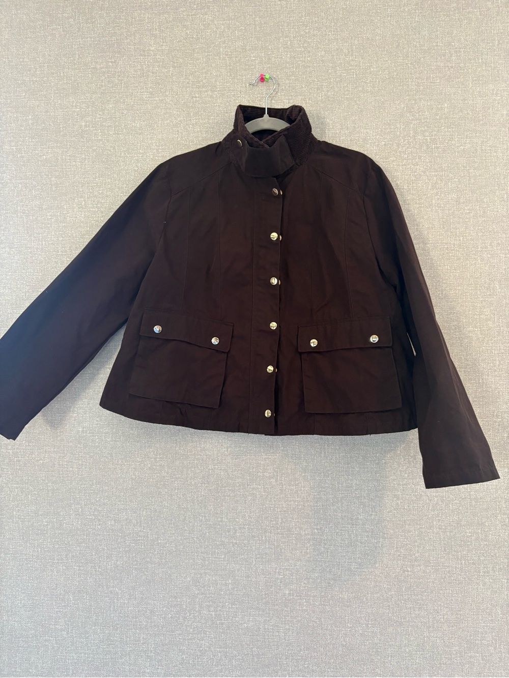 H&M Dark Brown Utility Jacket with Snap Front